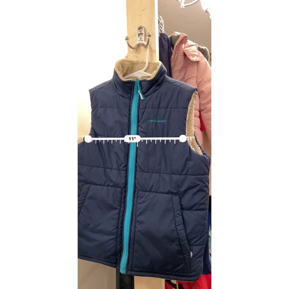 Cody James Boys Sherpa Lined Puffer Vest Blue Teal Zip Size 6 - Picture 5 of 6